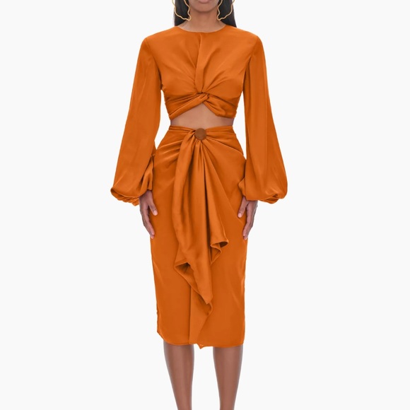 Andrea Iyamah Dresses & Skirts - SET !! Behati Puff Sleeve cropped Top and Behati Midi Skirt Andrea Iyamah